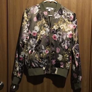 Say What? Floral Bomber Jacket